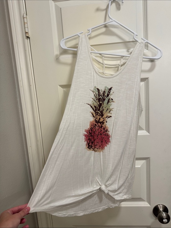 Maurices Tops - Maurices White Tank Top with Pineapple Graphic